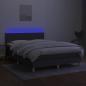 Preview: Boxspringbett mit Matratze & LED Dunkelgrau 140x190 cm Stoff