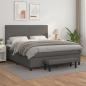 Preview: ARDEBO.de - Boxspringbett mit Matratze Grau 160x200 cm Kunstleder