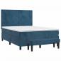 Preview: Boxspringbett mit Matratze Dunkelblau 140x190 cm Samt