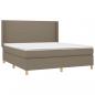 Preview: Boxspringbett mit Matratze & LED Taupe 160x200 cm Stoff