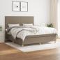 Preview: ARDEBO.de - Boxspringbett mit Matratze Taupe 160x200 cm Stoff