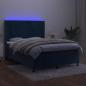 Preview: Boxspringbett mit Matratze & LED Dunkelblau 140x190 cm Samt