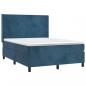 Preview: Boxspringbett mit Matratze & LED Dunkelblau 140x190 cm Samt