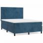 Preview: Boxspringbett mit Matratze Dunkelblau 140x200 cm Samt