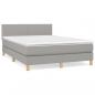 Preview: Boxspringbett mit Matratze Hellgrau 140x190 cm Stoff