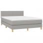 Preview: Boxspringbett mit Matratze Hellgrau 140x190 cm Stoff