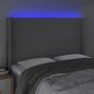 Preview: LED Kopfteil Hellgrau 147x16x118/128 cm Stoff 