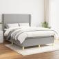 Preview: ARDEBO.de - Boxspringbett mit Matratze Hellgrau 140x190 cm Stoff