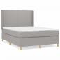 Preview: Boxspringbett mit Matratze Hellgrau 140x190 cm Stoff