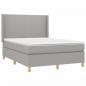 Preview: Boxspringbett mit Matratze Hellgrau 140x190 cm Stoff