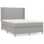 Preview: Boxspringbett mit Matratze Hellgrau 140x200 cm Stoff