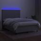 Preview: Boxspringbett mit Matratze & LED Hellgrau 140x200 cm Stoff