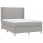 Preview: Boxspringbett mit Matratze & LED Hellgrau 140x200 cm Stoff