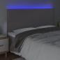 Preview: LED Kopfteil Grau 160x5x118/128 cm Kunstleder