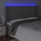 Preview: LED Kopfteil Grau 163x16x118/128 cm Kunstleder