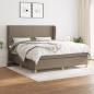 Preview: ARDEBO.de - Boxspringbett mit Matratze Taupe 160x200 cm Stoff