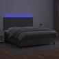 Preview: Boxspringbett mit Matratze & LED Grau 160x200 cm Kunstleder