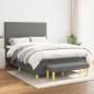 Preview: ARDEBO.de - Boxspringbett mit Matratze Dunkelgrau 140x190 cm Stoff