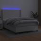 Preview: Boxspringbett mit Matratze & LED Weiß 140x190 cm Kunstleder