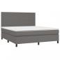 Preview: Boxspringbett mit Matratze Grau 160x200 cm Kunstleder