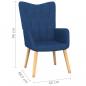 Preview: Relaxsessel mit Hocker Blau Stoff