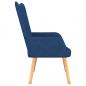 Preview: Relaxsessel mit Hocker Blau Stoff