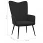 Preview: Relaxsessel mit Hocker Schwarz Samt