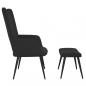 Preview: Relaxsessel mit Hocker Schwarz Samt