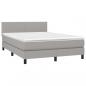 Preview: Boxspringbett mit Matratze Hellgrau 140x190 cm Stoff