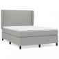 Preview: Boxspringbett mit Matratze Hellgrau 140x200 cm Stoff