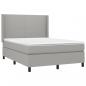 Preview: Boxspringbett mit Matratze Hellgrau 140x190 cm Stoff