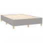 Preview: Boxspringbett mit Matratze & LED Hellgrau 140x190 cm Stoff