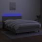 Preview: Boxspringbett mit Matratze & LED Hellgrau 140x200 cm Stoff