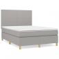 Preview: Boxspringbett mit Matratze Hellgrau 140x190 cm Stoff