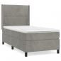 Preview: Boxspringbett mit Matratze Hellgrau 90x190 cm Samt