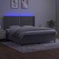 Preview: Boxspringbett mit Matratze & LED Hellgrau 180x200 cm Samt