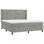 Preview: Boxspringbett mit Matratze & LED Hellgrau 180x200 cm Samt