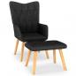 Preview: ARDEBO.de - Relaxsessel mit Hocker Schwarz Stoff