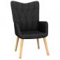 Preview: Relaxsessel mit Hocker Schwarz Stoff