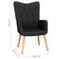 Preview: Relaxsessel mit Hocker Schwarz Stoff