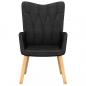 Preview: Relaxsessel mit Hocker Schwarz Stoff