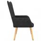 Preview: Relaxsessel mit Hocker Schwarz Stoff