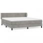 Preview: Boxspringbett mit Matratze Hellgrau 180x200 cm Samt