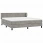 Preview: Boxspringbett mit Matratze Hellgrau 180x200 cm Samt