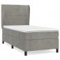 Preview: Boxspringbett mit Matratze Hellgrau 90x190 cm Samt