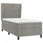 Preview: Boxspringbett mit Matratze Hellgrau 90x190 cm Samt