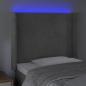 Preview: LED Kopfteil Hellgrau 93x16x118/128 cm Samt