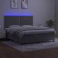 Preview: Boxspringbett mit Matratze & LED Hellgrau 180x200 cm Samt