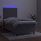 Preview: Boxspringbett mit Matratze & LED Hellgrau 90x190 cm Samt