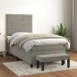 Preview: ARDEBO.de - Boxspringbett mit Matratze Hellgrau 90x200 cm Samt